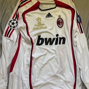 Adidas AC Milan White Jersey with Red and Black Details